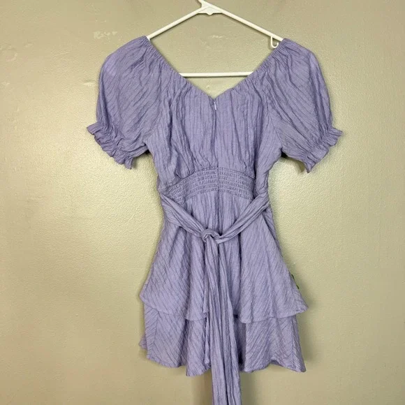 Katie J NYC Girls DelilahShort Sleeve Fit & Flare Purple Dress size M (10)